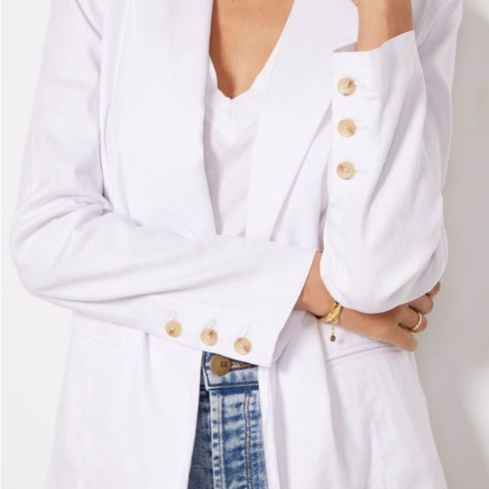 Evereve Brandi Linen BlendWhite Blazer L